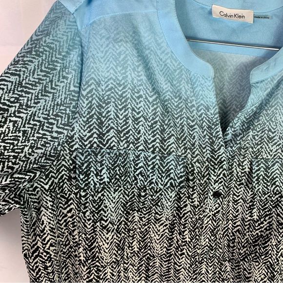 Calvin Klein Ombre Print Button Down Snakeskin Blouse - Picture 14 of 14